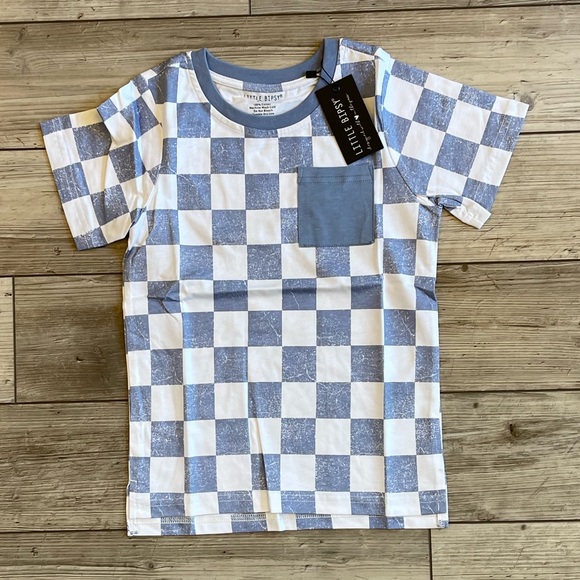 Little Bipsy Other - Little Bipsy | CHECKERED TEE - SKY BLUE | Size: 5-6 T